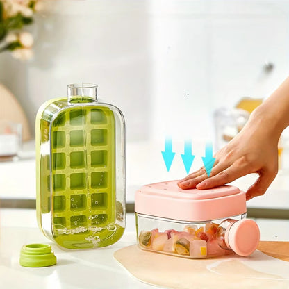 Ice Cube Mold Tray Press Ice Bottle Cup Kettle with Straw Whiskey Ice Cream Water Bottle Ice Cube Maker Easy Press to Release